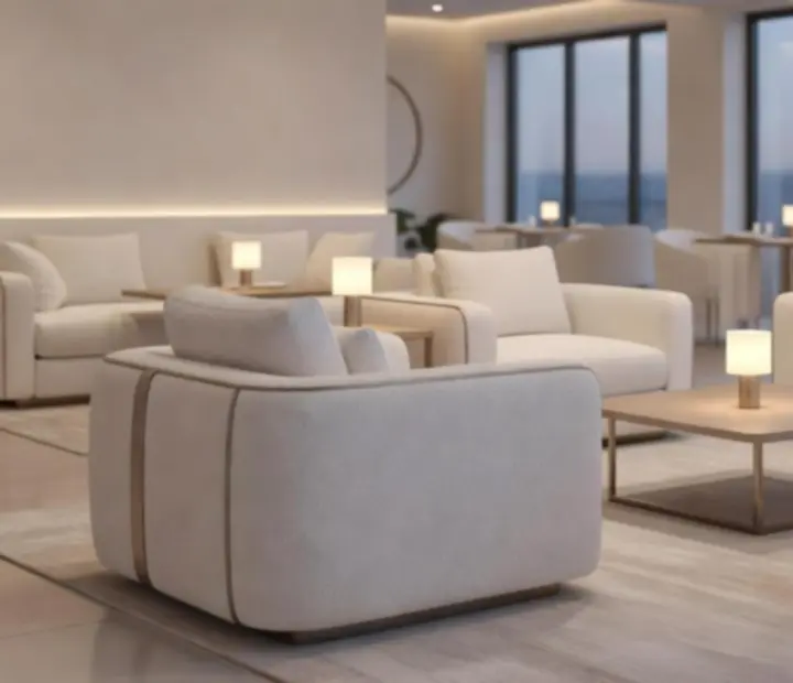 Pohodlné lounge sezení v zadní části bistra Brnostra